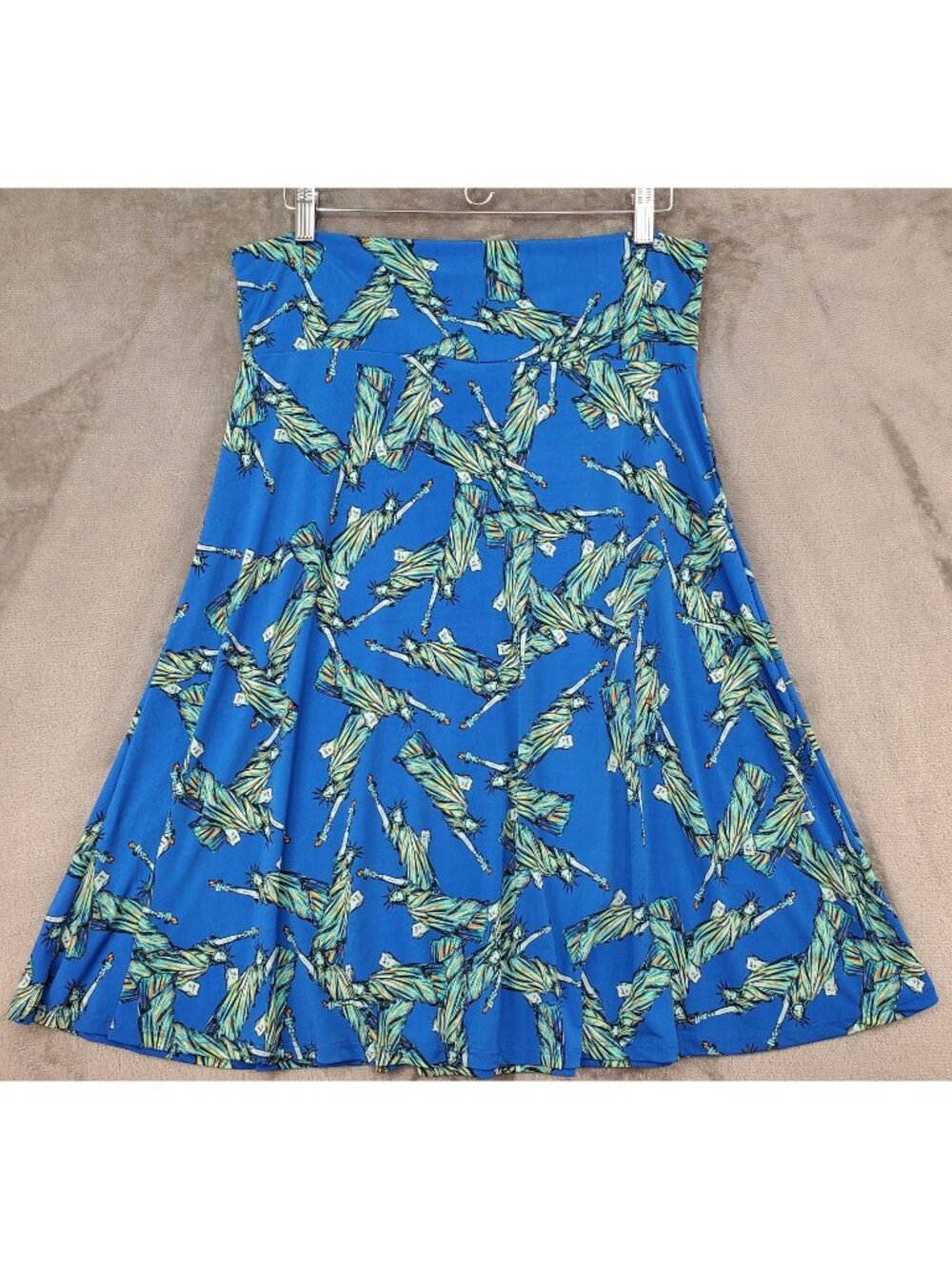 LuLaRoe Skirt America Statue Liberty USA Stretch Patriotic XL Labor Day Parade